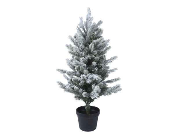 SZTUCZNA CHOINKA 45CM W DONICZCE - zimowa elegancja z efektem śniegu